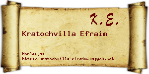 Kratochvilla Efraim névjegykártya
